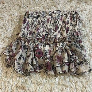 Zara Brown and Cream Bubble Mini Skirt